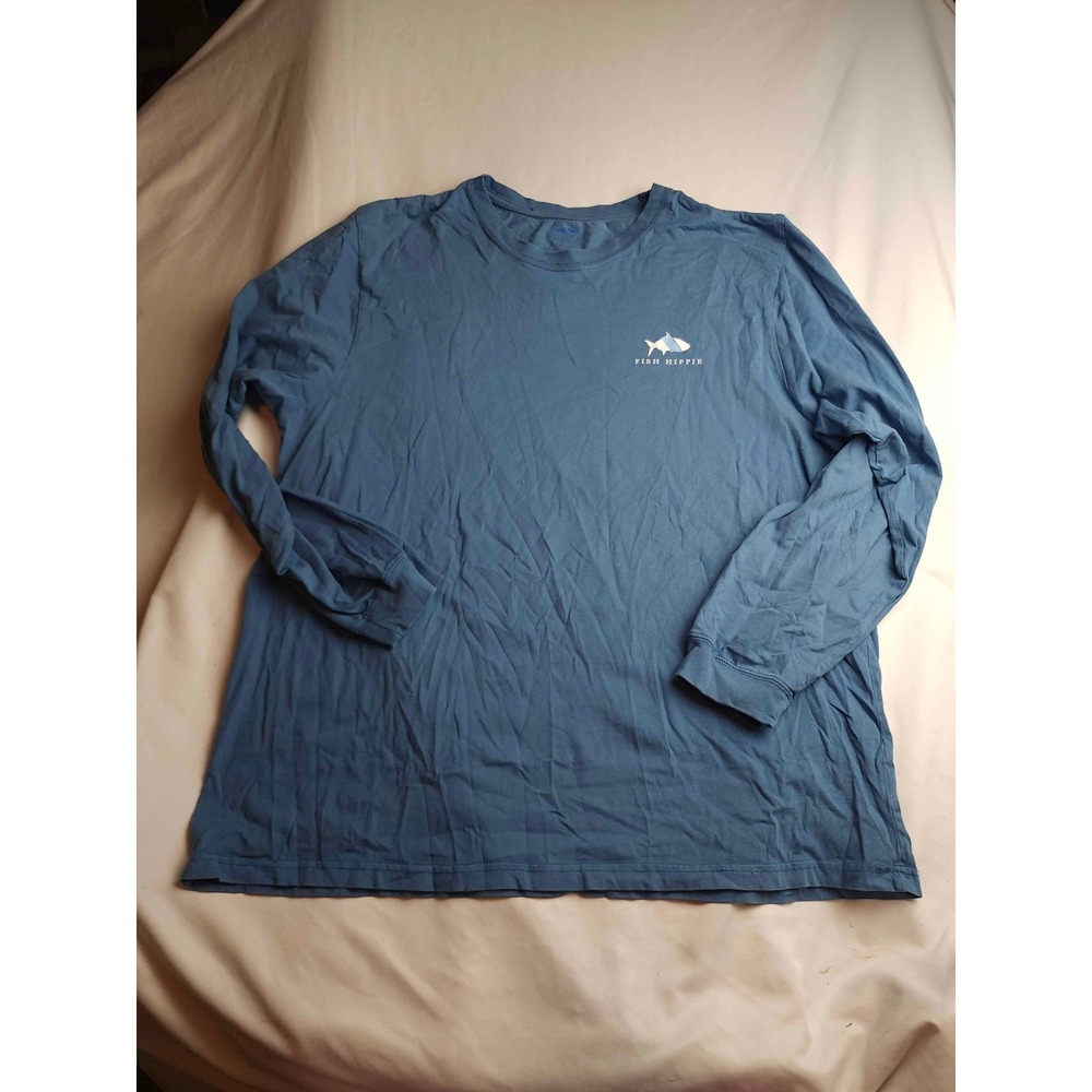 Fish Hippie Drift Off Course Tuna Long Sleeve Tee Steel Blue Men's Size 2XL